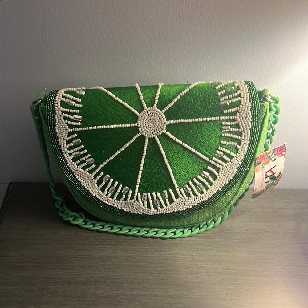 Green Beaded Women's Bag